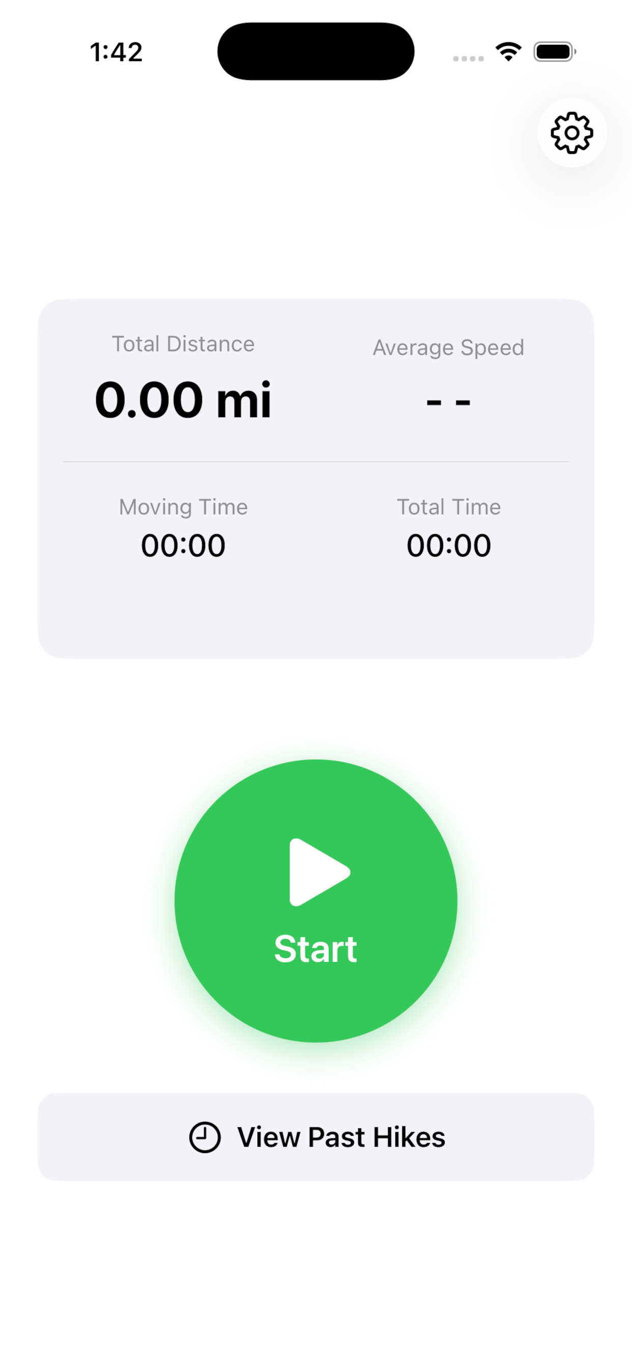 Hike Info App Start Screen